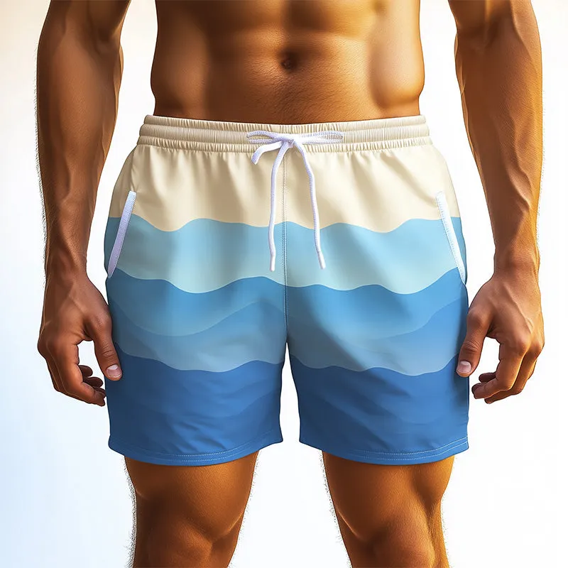 Men's Fashion Wave Striped Casual Sports Shorts MTA0349D7P sold by Manly product image thumbnail 2