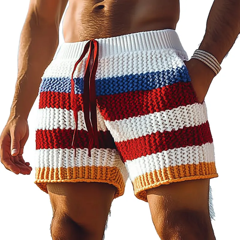 Men's Spring Fashion Striped Woven Sports Casual Shorts MTA0391D5P sold by Manly