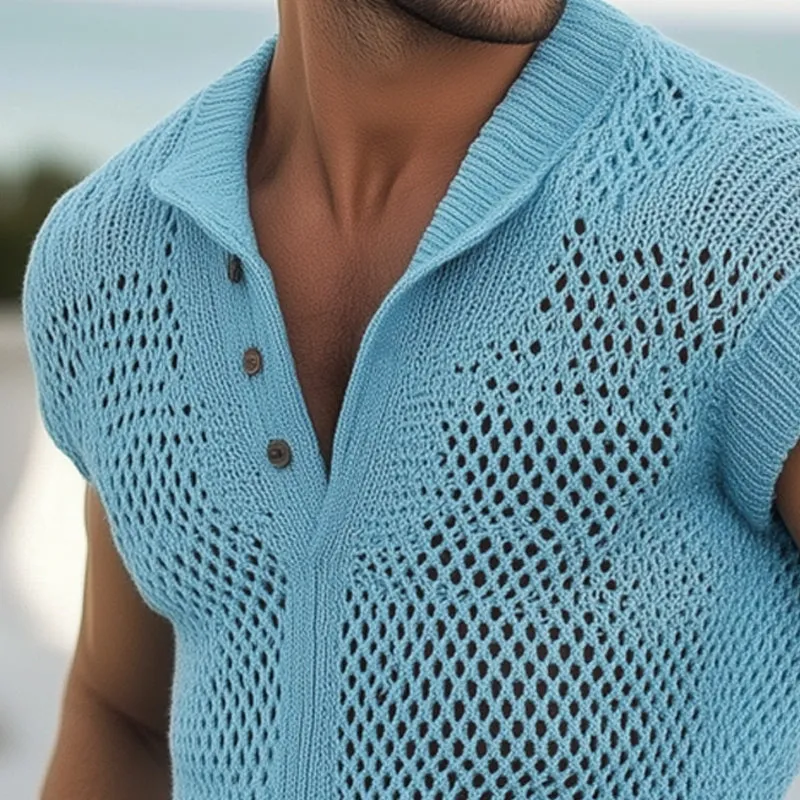 Men's Summer Fashion Knitted Mesh Breathable T-shirt MTA0297D9U sold by Manly product image thumbnail 4