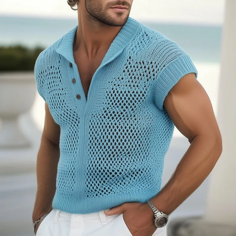 Men's Summer Fashion Knitted Mesh Breathable T-shirt MTA0297D9U sold by Manly product image thumbnail 2