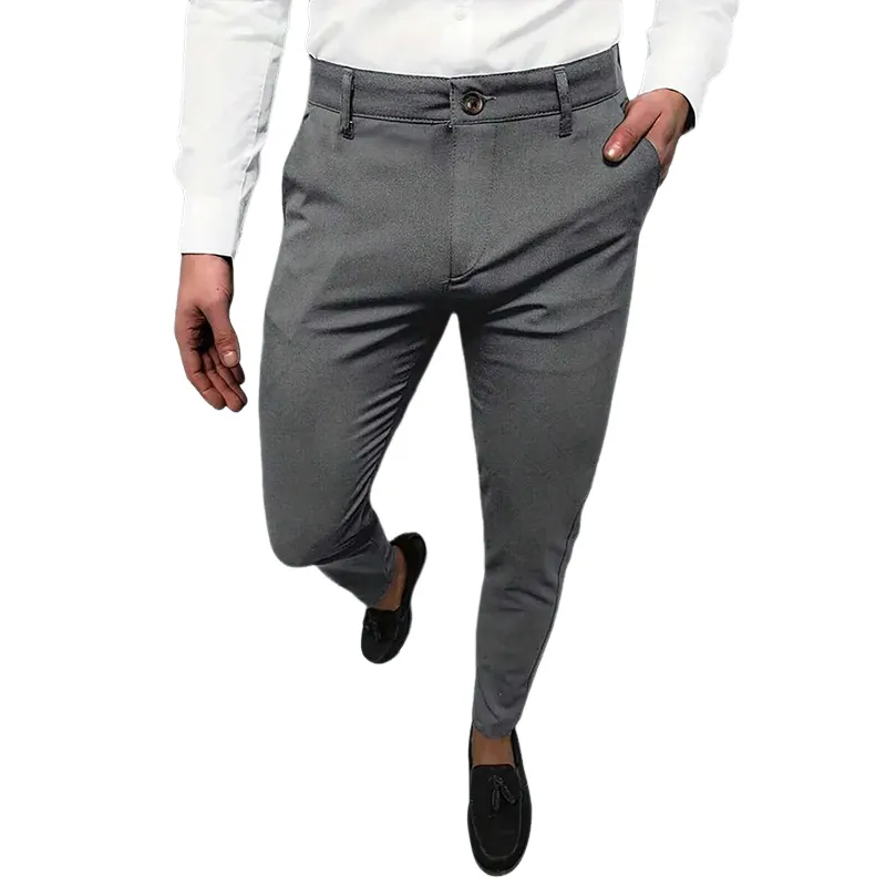 Men's Solid Color Blended Suit Pants MTA0340D5X sold by Manly