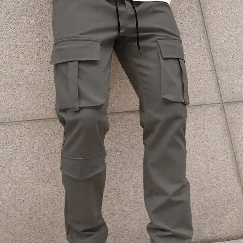 Men's Solid Color Casual Multi-Pocket Cargo Pants MTA0303D7X sold by Manly product image thumbnail 4
