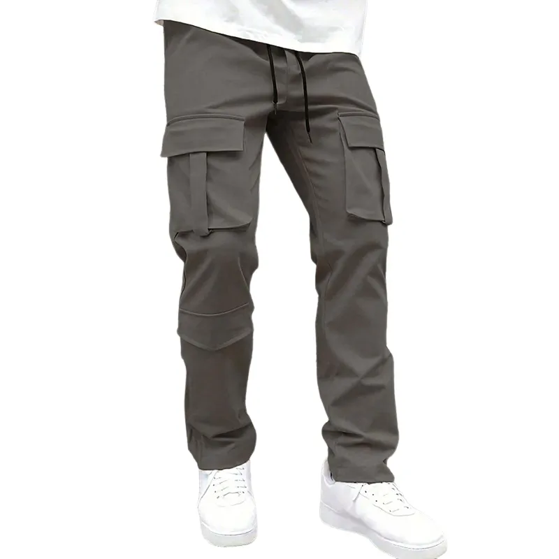 Men's Solid Color Casual Multi-Pocket Cargo Pants MTA0303D7X sold by Manly