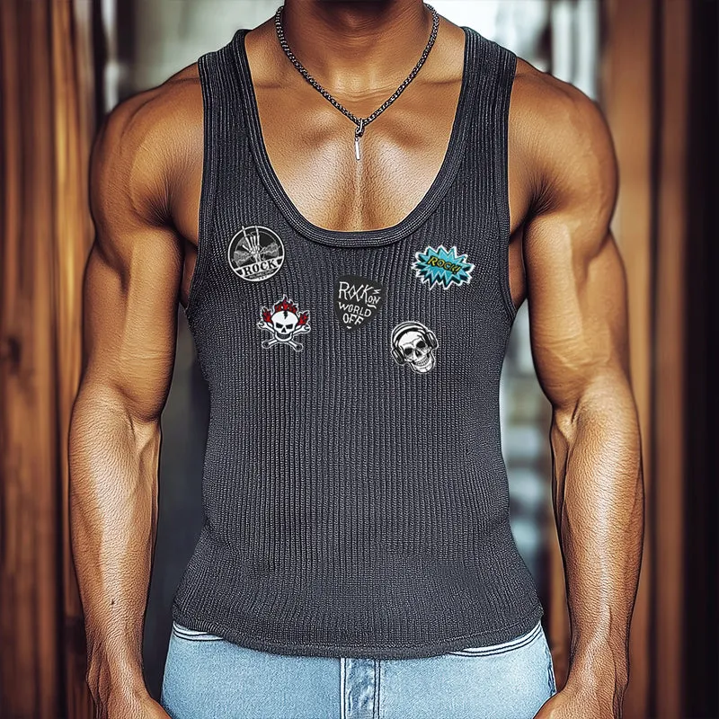 Men's Retro Trend Rock Knit Tank Top MTA0273D6TO sold by Manly product image thumbnail 2