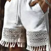Men's Cotton And Linen Lace Patchwork Shorts MTA0353D8X sold by Manly