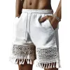 Men's Cotton And Linen Lace Patchwork Shorts MTA0353D8X sold by Manly