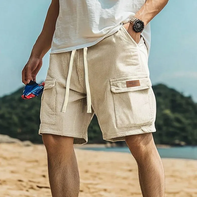 Men's Solid Corduroy Cargo Shorts MTA0333D5X sold by Manly product image thumbnail 3