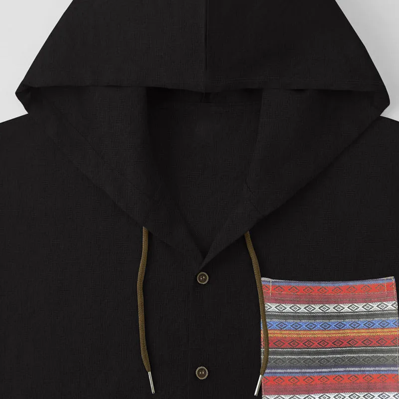 Men's Contrast Panel Cotton Long Sleeve Hoodie MTA0165D1X sold by Manly product image thumbnail 5