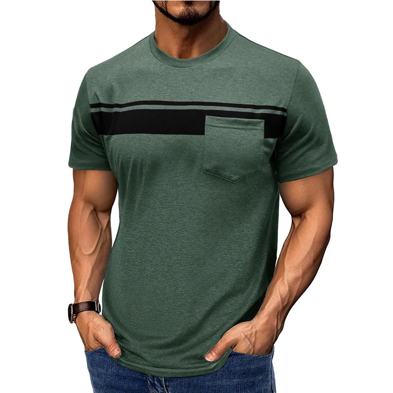 Men's Casual Printed Round Neck Short Sleeve T-Shirt MTA0182D5X sold by Manly product image thumbnail 2