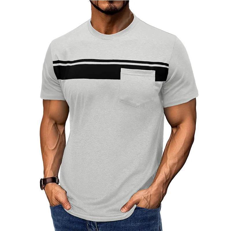 Men's Casual Printed Round Neck Short Sleeve T-Shirt MTA0182D5X sold by Manly