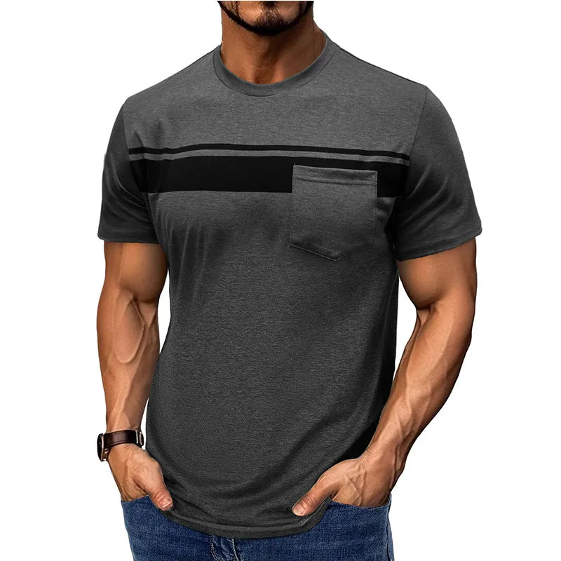 Men's Casual Printed Round Neck Short Sleeve T-Shirt MTA0182D5X sold by Manly product image thumbnail 3
