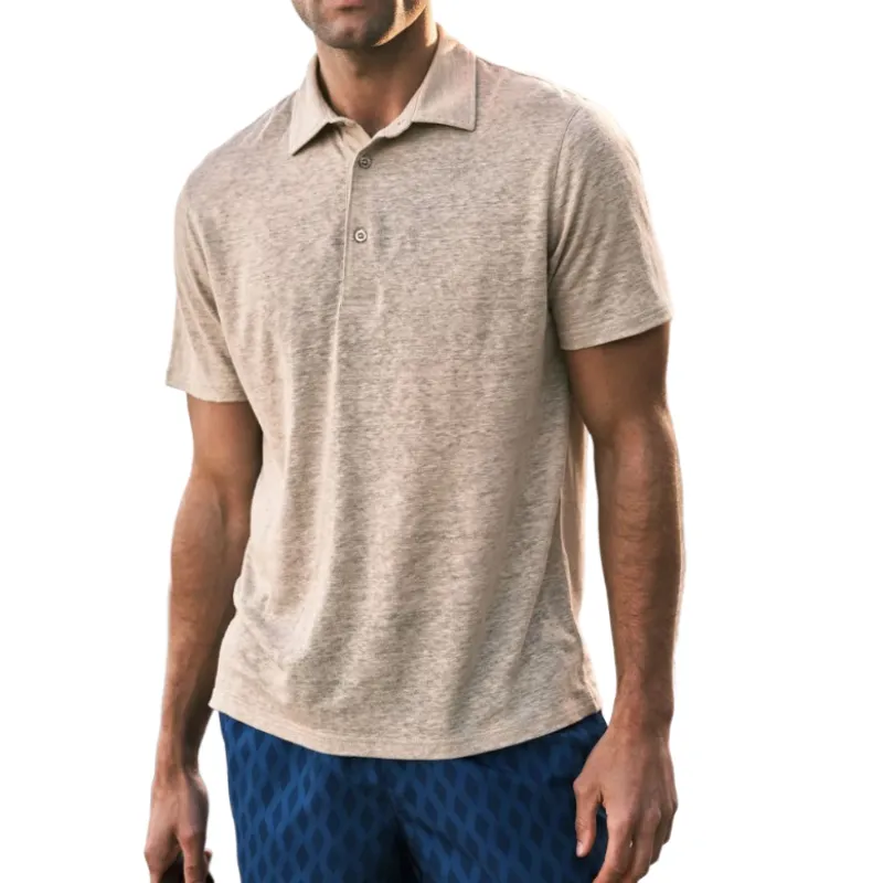 Men's Casual Comfort Cotton Lapel Loose Short Sleeve Polo Shirt MTA3129C2M sold by Manly