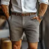 Men's Casual Comfortable Cotton Linen Slim Fit Suit Shorts MTA3129C1M sold by Manly