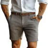 Men's Casual Comfortable Cotton Linen Slim Fit Suit Shorts MTA3129C1M sold by Manly