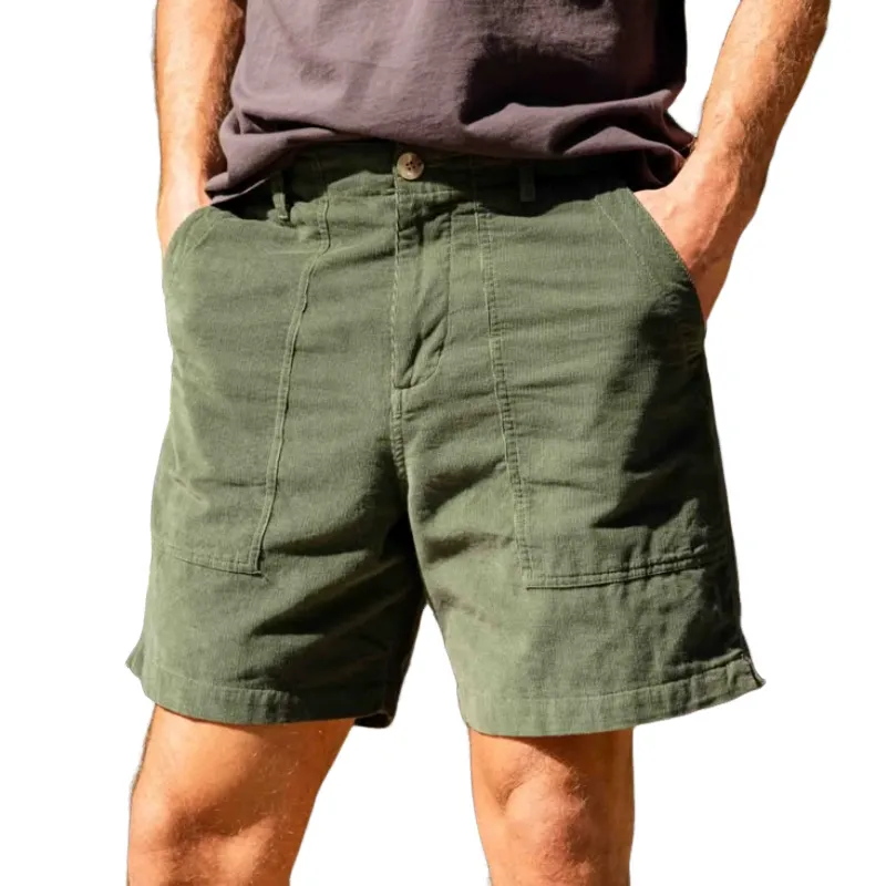 Men's Casual Corduroy Loose Cargo Shorts MTA3180C9M sold by Manly