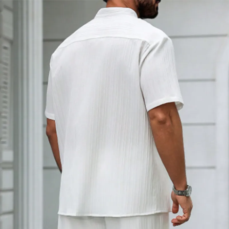 Men's Spring Summer Fashion Casual Cool Short Sleeve Shirt Style Long Set MTA0150D5K sold by Manly product image thumbnail 4