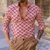 Men's Summer Brightly Printed Casual Long Sleeve Shirt MTA0233D4U sold by Manly