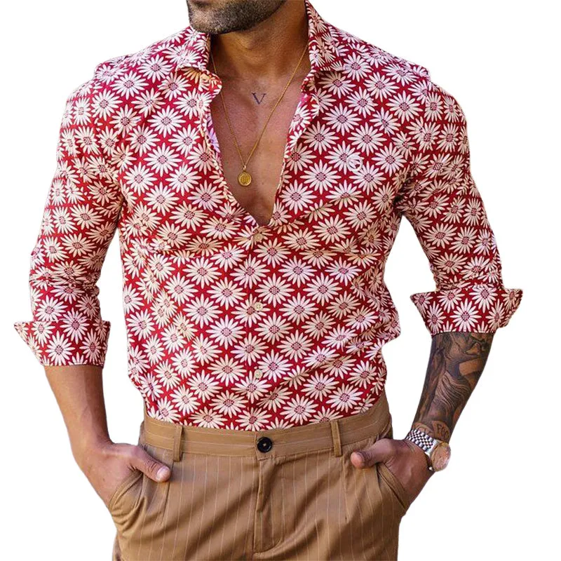 Men's Summer Brightly Printed Casual Long Sleeve Shirt MTA0233D4U sold by Manly