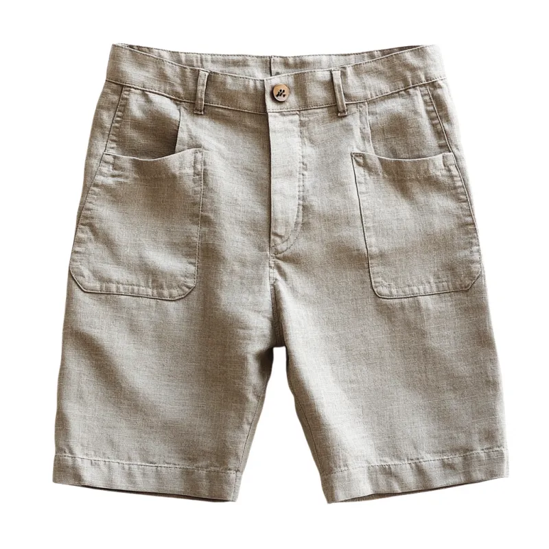 Men's Casual Comfortable Breathable Linen Blended Suit Shorts MTA3185C8M sold by Manly