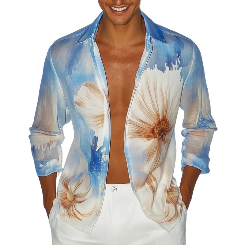 Men's Summer Lightweight and Comfortable Printed Long Sleeve Shirt MTA0169D6U sold by Manly