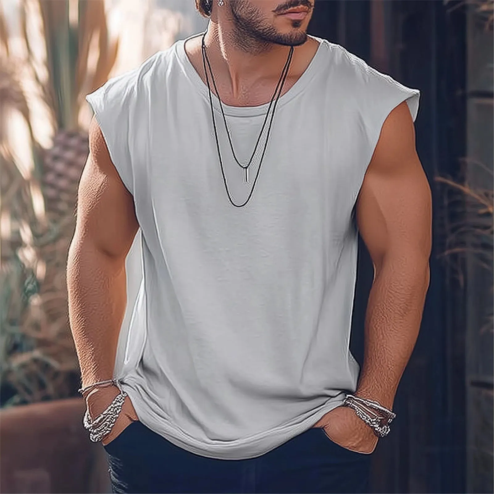 Men's Summer Comfortable, Skin-Friendly Padded Tank Top MTA3116C7U sold by Manly product image thumbnail 2