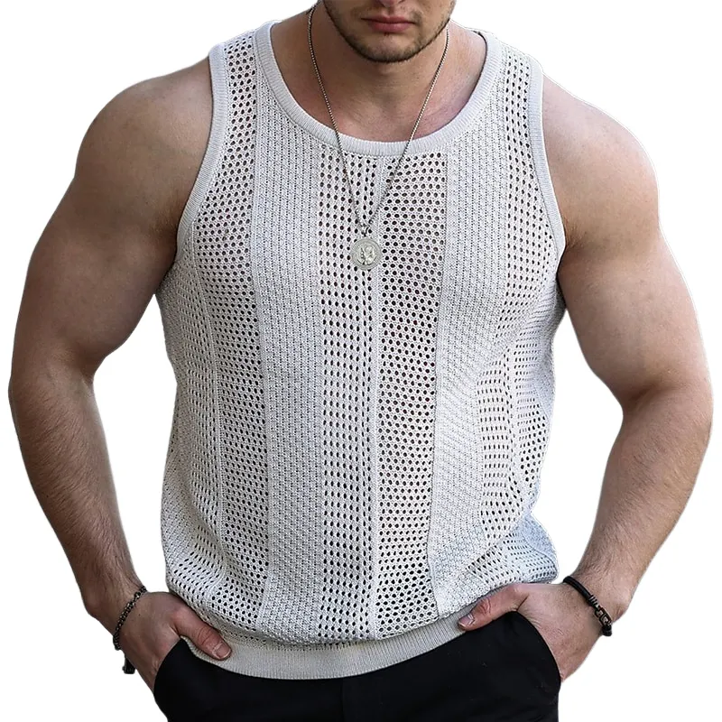 Men's Classic Summer Casual Fashion Knitted Slim Tank Top MTA1947C7K sold by Manly