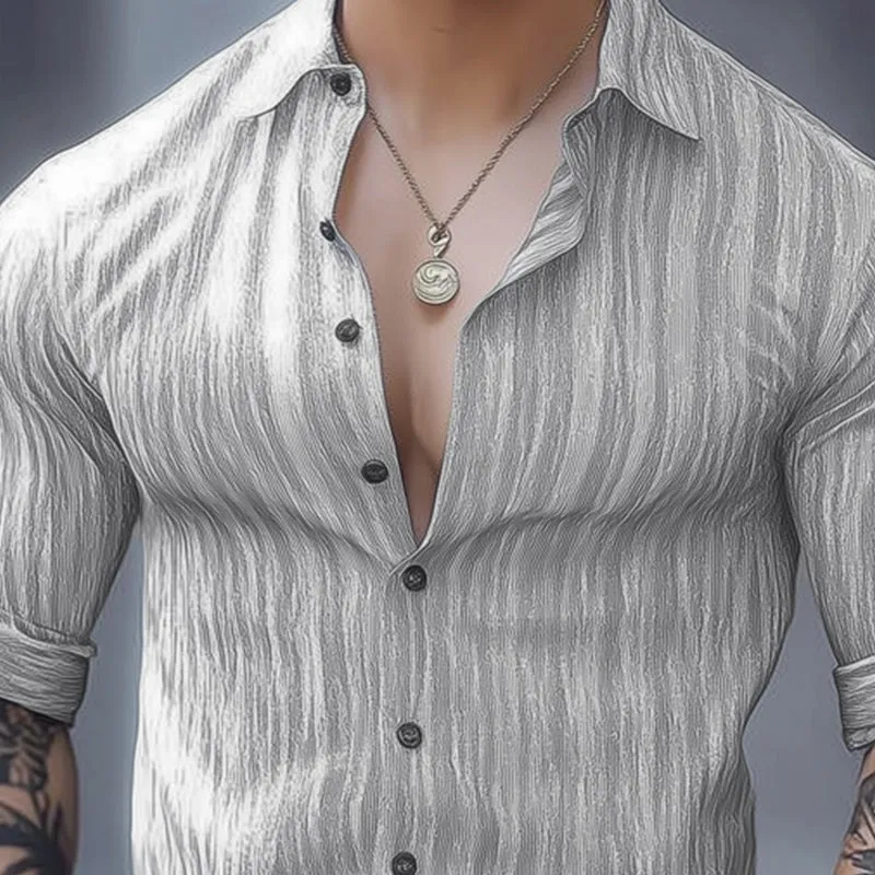 Men's Basic Casual Comfort Long Sleeve Shirt MTA0710D5U sold by Manly product image thumbnail 4