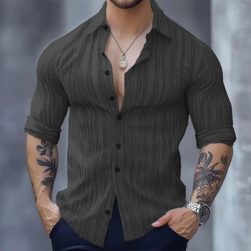 Men's Basic Casual Comfort Long Sleeve Shirt MTA0710D5U sold by Manly product image thumbnail 3