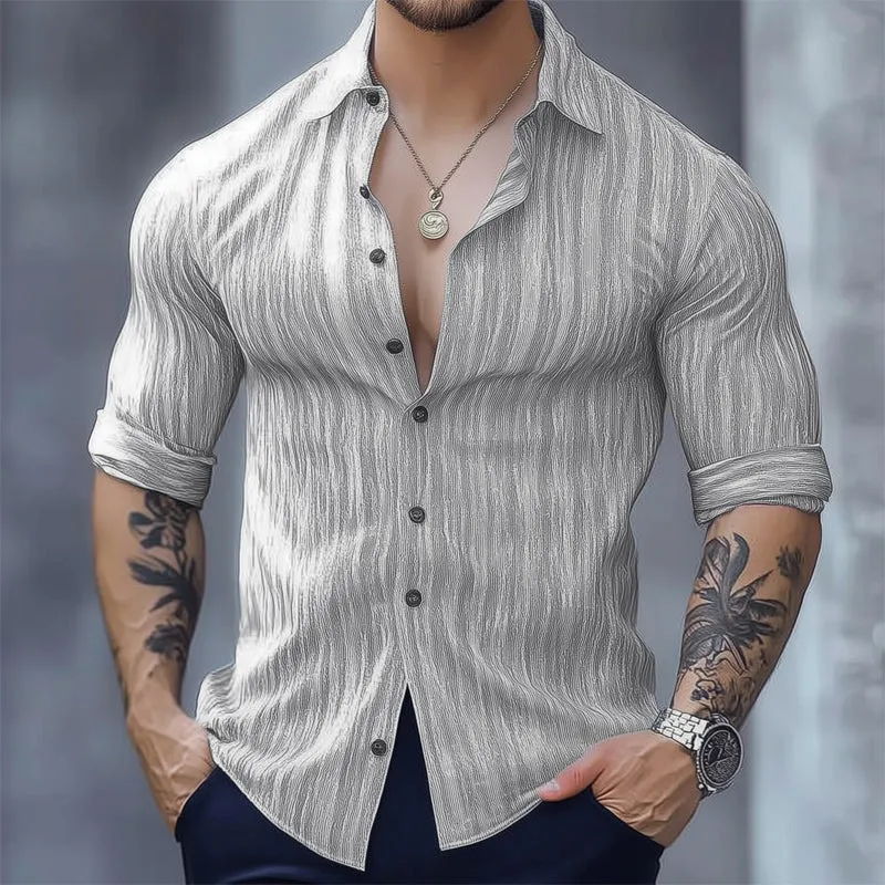Men's Basic Casual Comfort Long Sleeve Shirt MTA0710D5U sold by Manly product image thumbnail 2