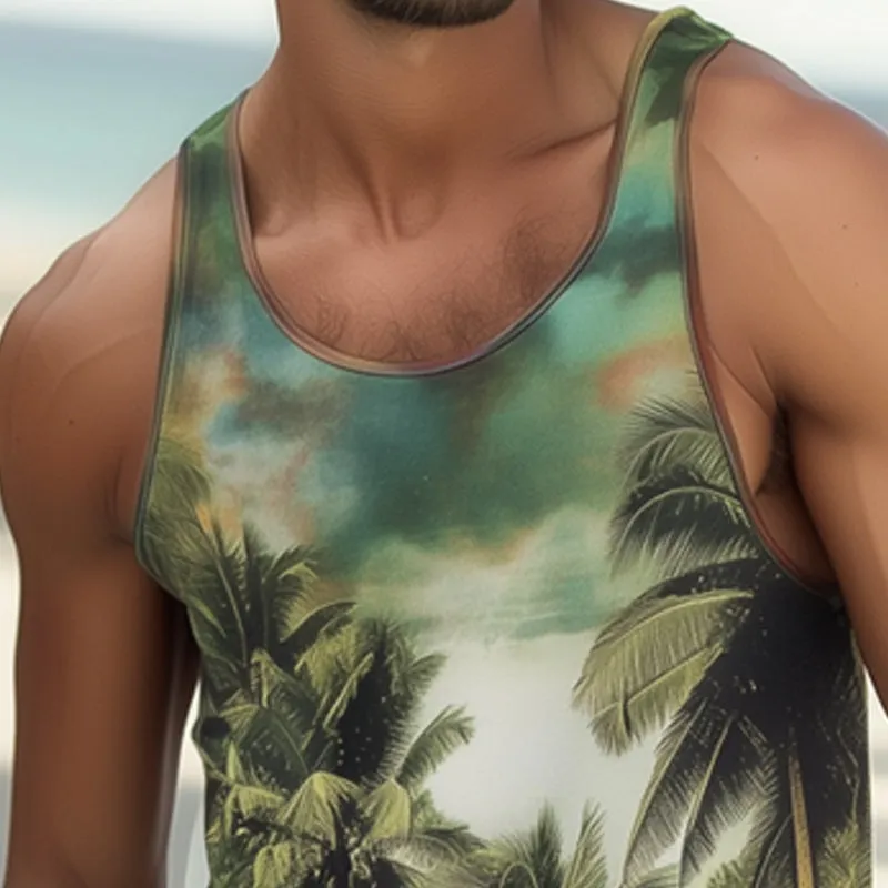 Men's Fashion Hawaiian Casual Skin-friendly Tank Top MTA0791D2U sold by Manly product image thumbnail 4