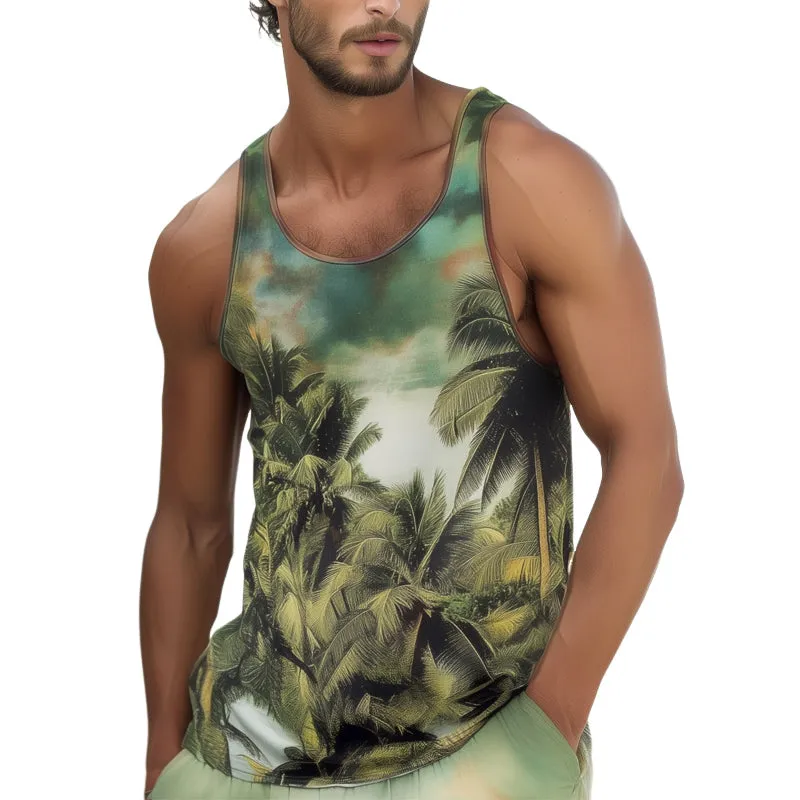 Men's Fashion Hawaiian Casual Skin-friendly Tank Top MTA0791D2U sold by Manly