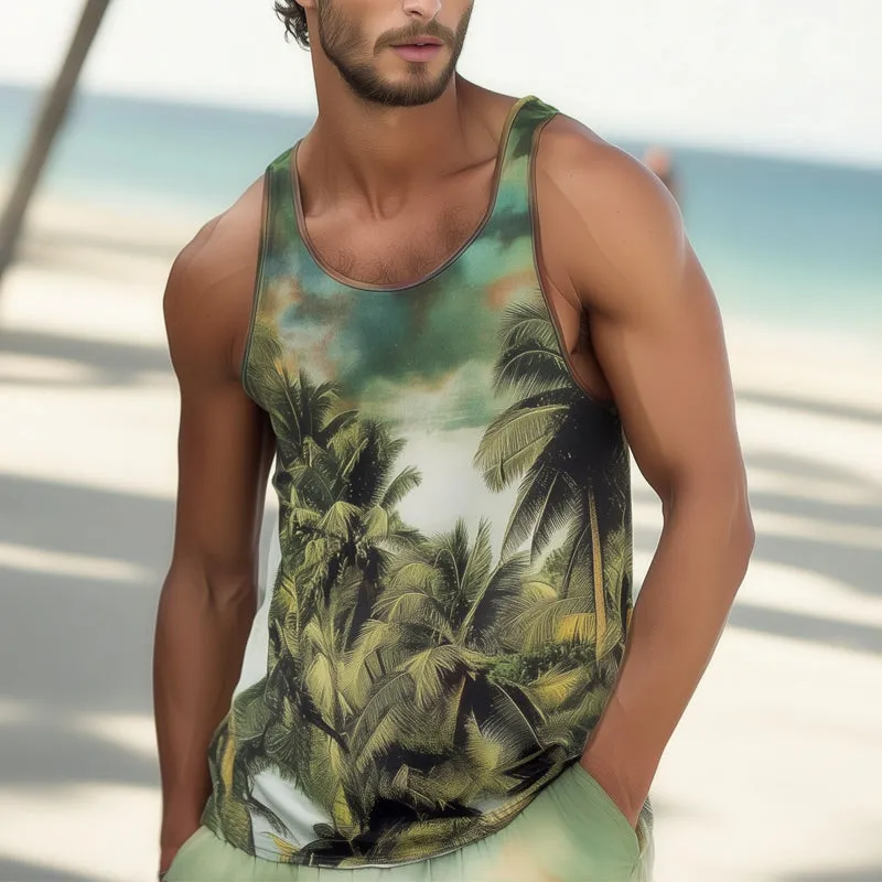 Men's Fashion Hawaiian Casual Skin-friendly Tank Top MTA0791D2U sold by Manly product image thumbnail 2
