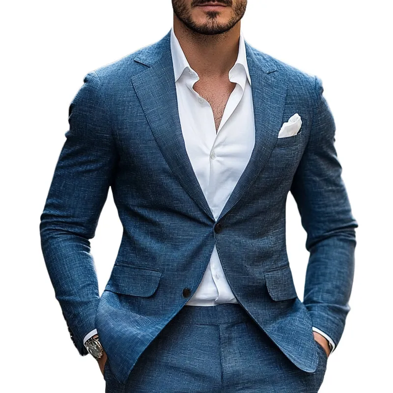 Men's Spring and Autumn Comfortable Two-Button Blazer MTA0715D8U sold by Manly