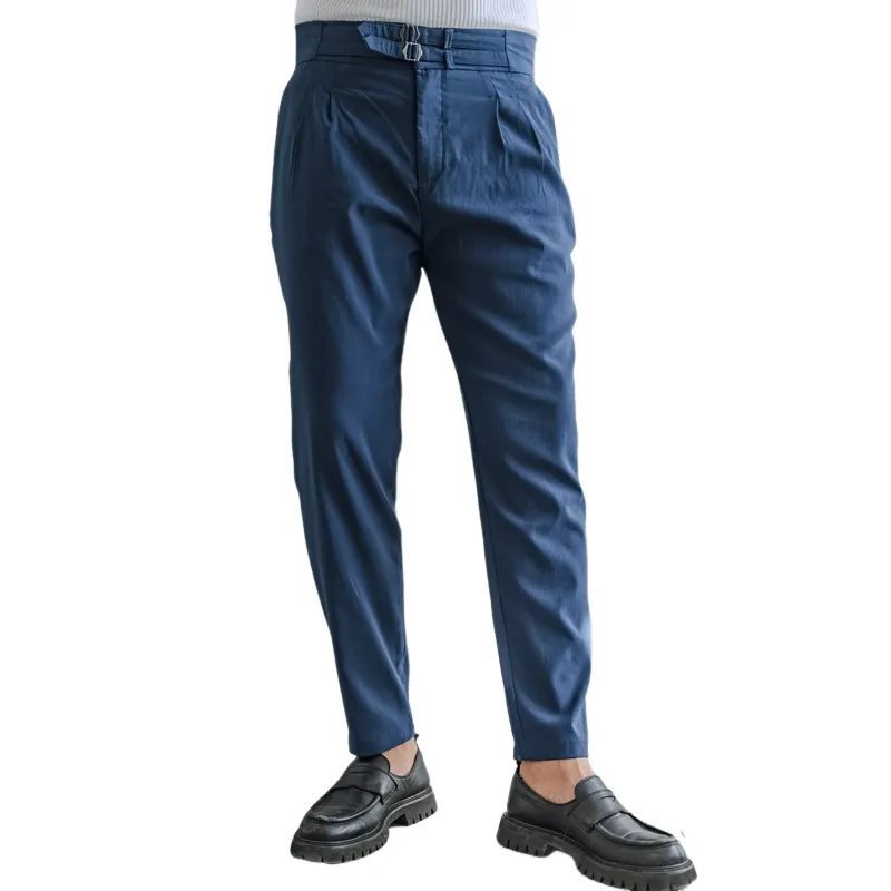 Men's British Neapolitan High Waist Suit Pants MTA0121D3Z sold by Manly