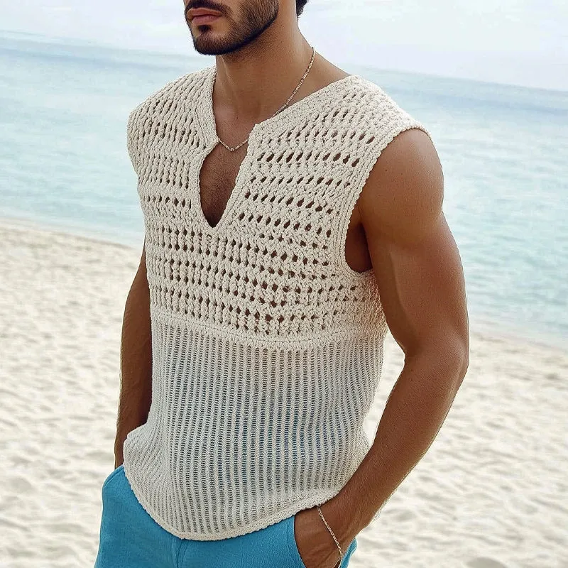 Men's Summer Fashion Hollow Knitted Tank Top MTA0878D2U sold by Manly product image thumbnail 2
