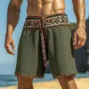 Men's Summer Retro Embroidered Cotton and Linen Shorts MTA0902D7U sold by Manly