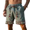 Men's Summer Retro Embroidered Cotton and Linen Shorts MTA0987D8U sold by Manly