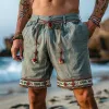 Men's Summer Retro Embroidered Cotton and Linen Shorts MTA0987D8U sold by Manly