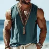 Men's Summer V-neck Vintage Embroidered Tank Top MTA0946D5U sold by Manly
