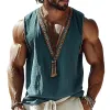 Men's Summer V-neck Vintage Embroidered Tank Top MTA0946D5U sold by Manly