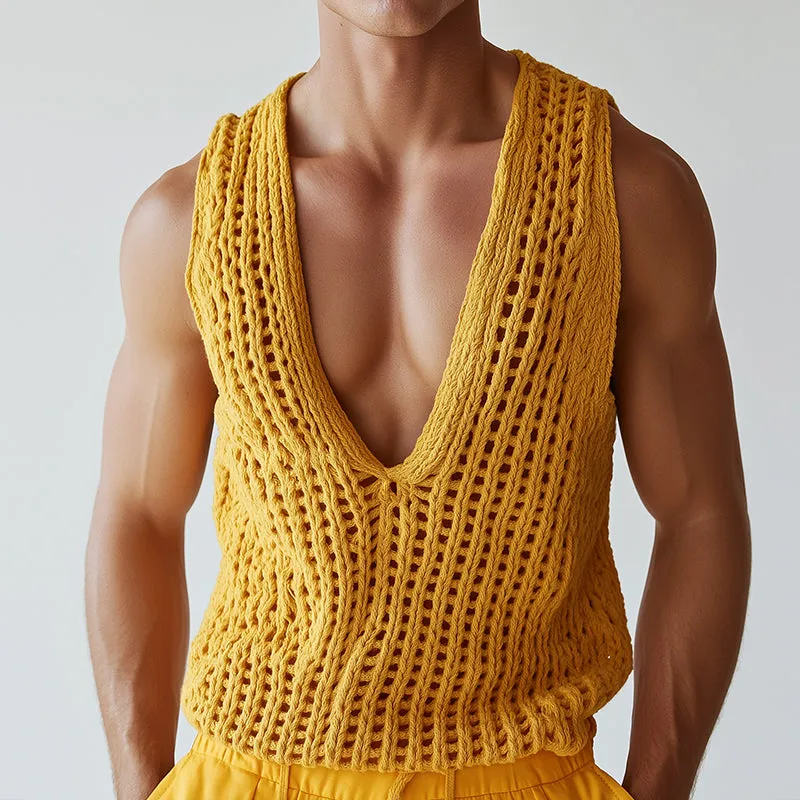 Men's Vintage Casual Solid Knit Tank Top MTA0782D7TO sold by Manly product image thumbnail 2
