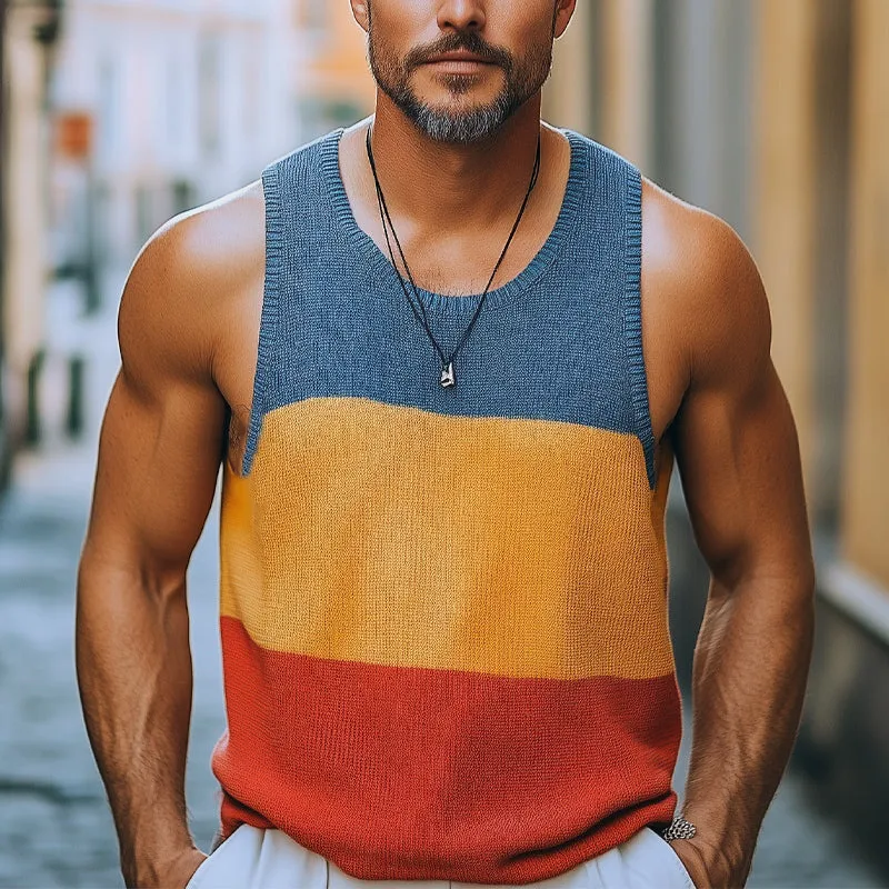 Men's Summer Fashion Colorblock Knitted Tank Top MTA0779D6U sold by Manly product image thumbnail 2