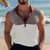 Men's Summer Classic Deep V Neck Tank Top MTA0857D0U sold by Manly