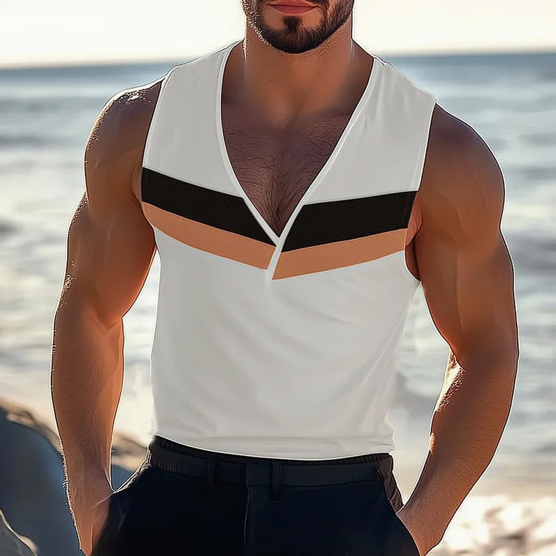 Men's Summer Cool Deep V Neck Tank Top MTA0842D9U sold by Manly product image thumbnail 2