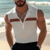 Men's Summer Fashion Polo Neck Textured Tank Top MTA0839D5U sold by Manly