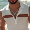 Men's Summer Fashion Polo Neck Textured Tank Top MTA0839D5U sold by Manly