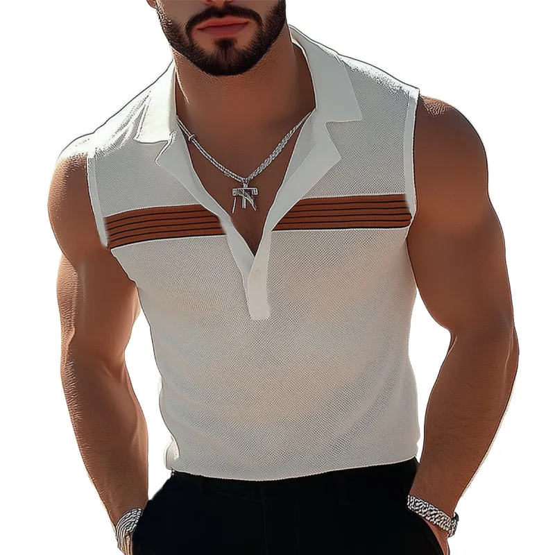Men's Summer Fashion Polo Neck Textured Tank Top MTA0839D5U sold by Manly