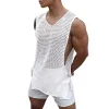 Men's Casual Round Neck Hollow Breathable Knitted Tank Top MTA0768D5M sold by Manly