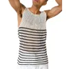 Men's Casual Round Neck Hollow Stripe Knitted Tank Top MTA0763D1M sold by Manly