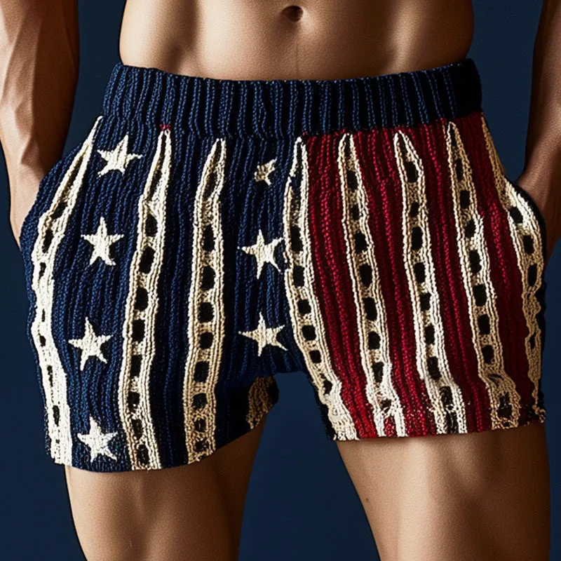 Men's Western Retro Star Embroidery Woven Casual Sports Shorts MTA0714D9P sold by Manly product image thumbnail 3